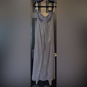 Strapless Gray Shimmery Prom Dress Formal Gown